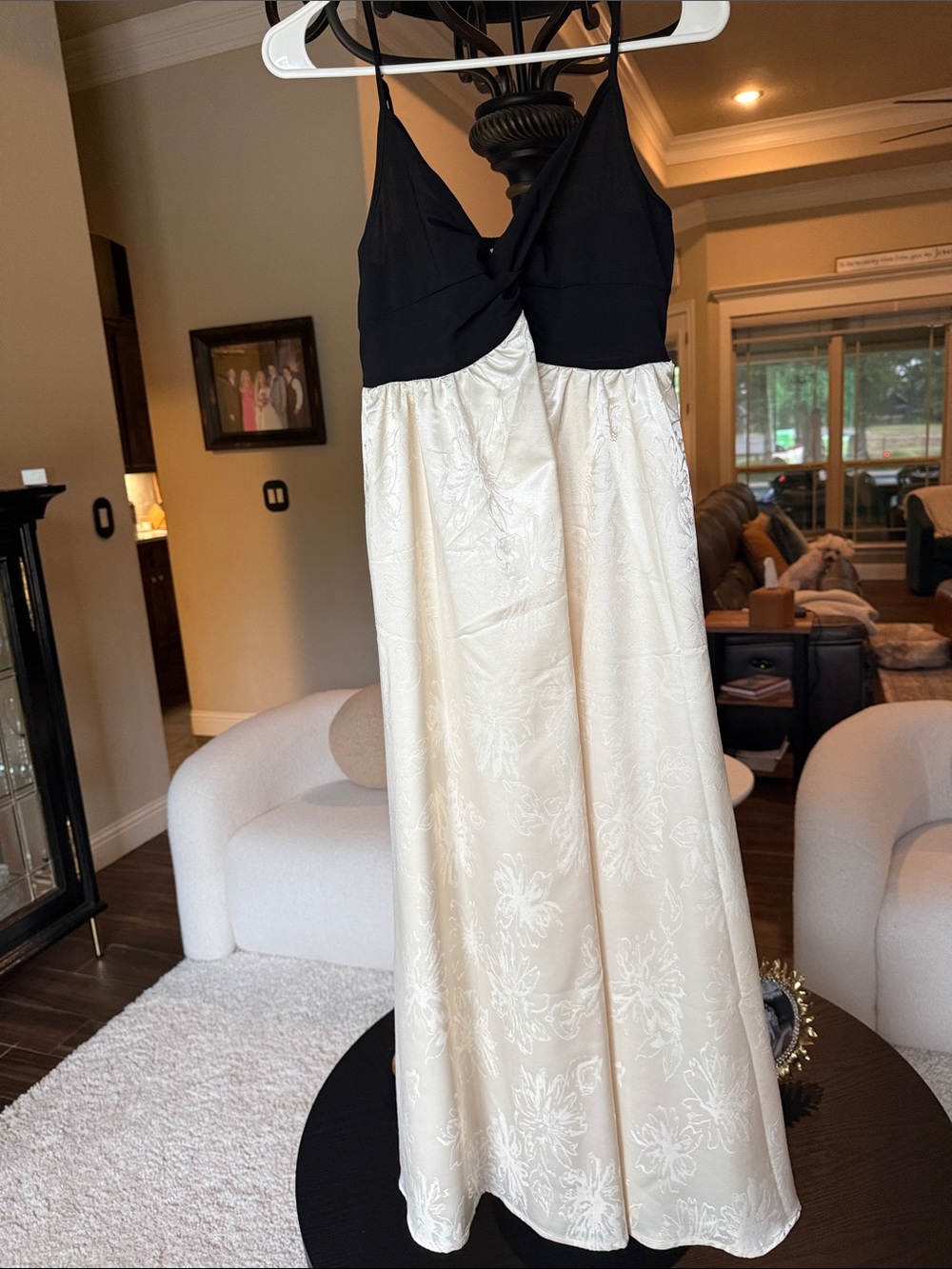 Cupshe Black & Cream Spaghetti Strap Midi Dress
